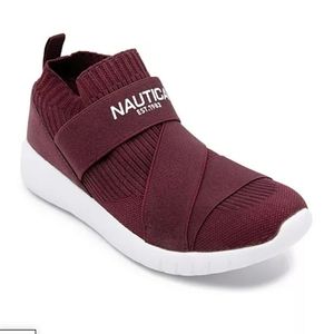 New Nautica Burgundy Vivien Women's Knit Jogger Sneakers Choose Sizes